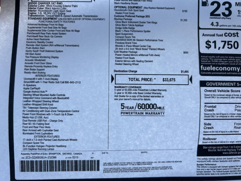 2020 Dodge Charger SXT