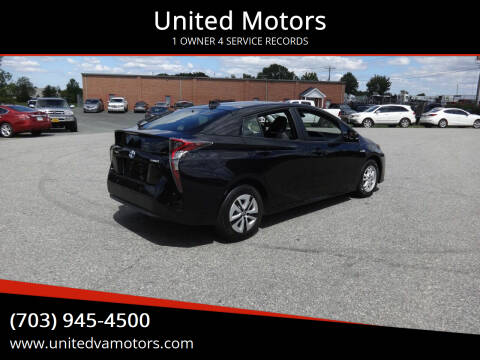 2018 Toyota Prius for sale at United Motors in Fredericksburg VA