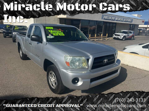 2008 Toyota Tacoma for sale at Miracle Motor Cars Inc. in Victorville CA