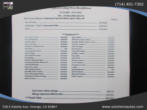 2020 Toyota 4Runner Nightshade Edition