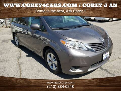 2016 Toyota Sienna for sale at WWW.COREY4CARS.COM / COREY J AN in Los Angeles CA