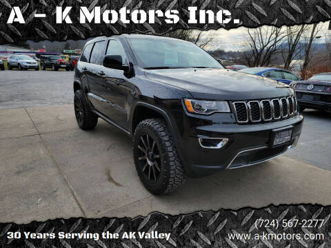 2020 Jeep Grand Cherokee for sale at A - K Motors Inc. in Vandergrift PA