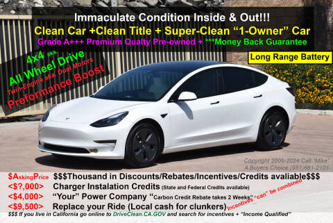 2022 Tesla Model 3 for sale at A Buyers Choice in Jurupa Valley CA
