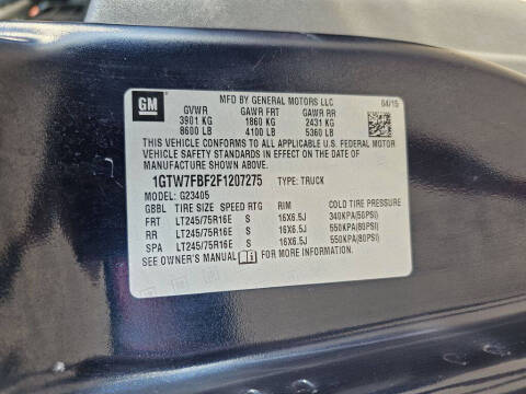 2015 GMC Savana 2500