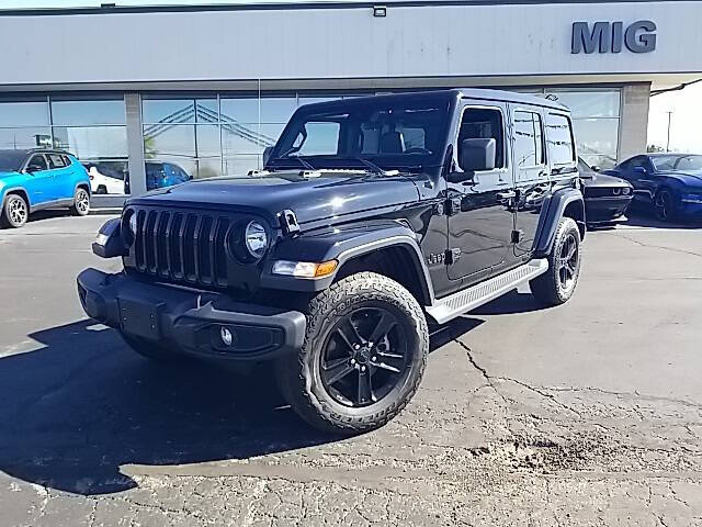 Used 2021 Jeep Wrangler Unlimited Sahara Altitude with VIN 1C4HJXEG5MW543457 for sale in Bellefontaine, OH