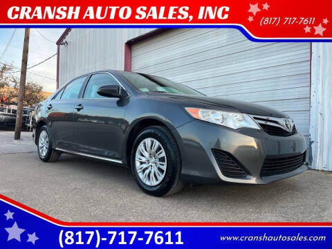 2012 Toyota Camry for sale at CRANSH AUTO SALES, INC in Arlington TX