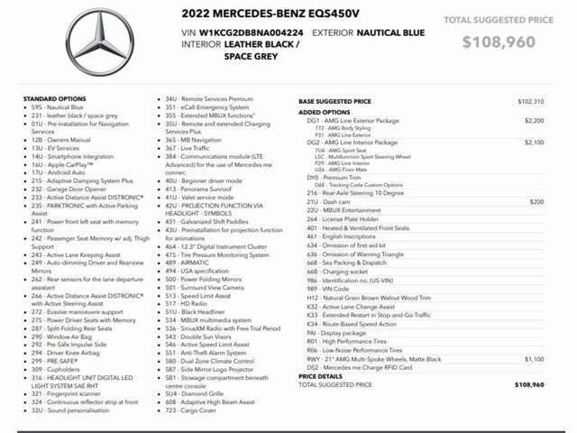 2022 Mercedes-Benz EQS EQS 450+