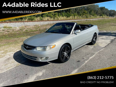 2001 Toyota Camry Solara for sale at A4dable Rides LLC in Haines City FL