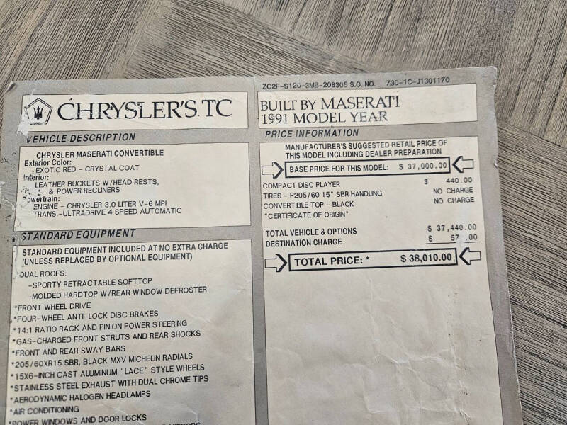 1991 Chrysler TC