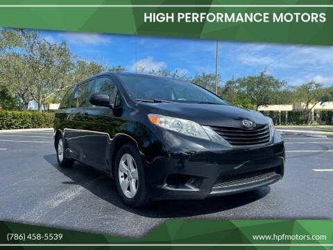 2014 Toyota Sienna for sale at HIGH PERFORMANCE MOTORS in Hollywood FL
