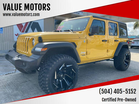 2019 Jeep Wrangler Unlimited for sale at VALUE MOTORS in Kenner LA