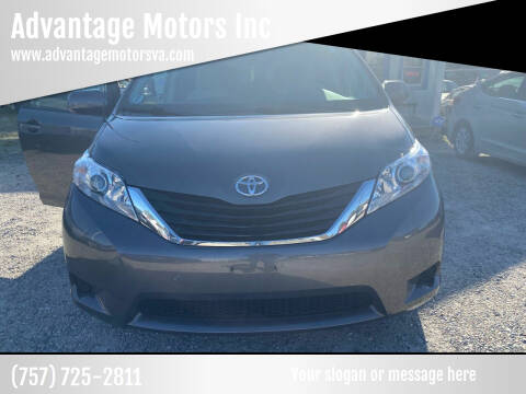 2012 Toyota Sienna for sale at Advantage Motors Inc in Newport News VA