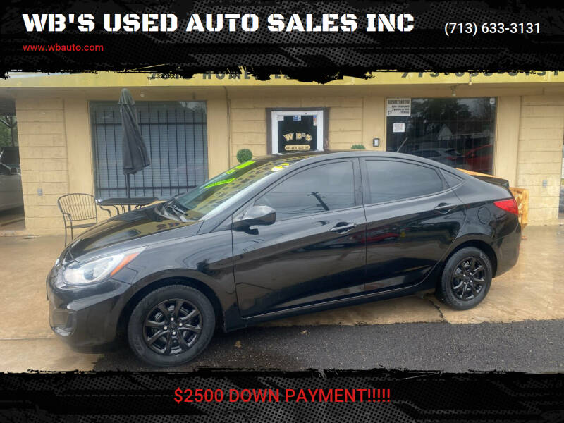 2013 Hyundai Accent for sale at WB'S USED AUTO SALES INC in Houston TX