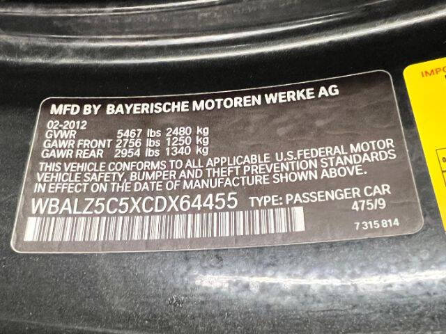 2012 BMW 6 Series 650i xDrive