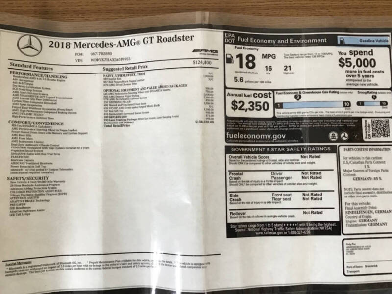 2018 Mercedes-Benz AMG GT