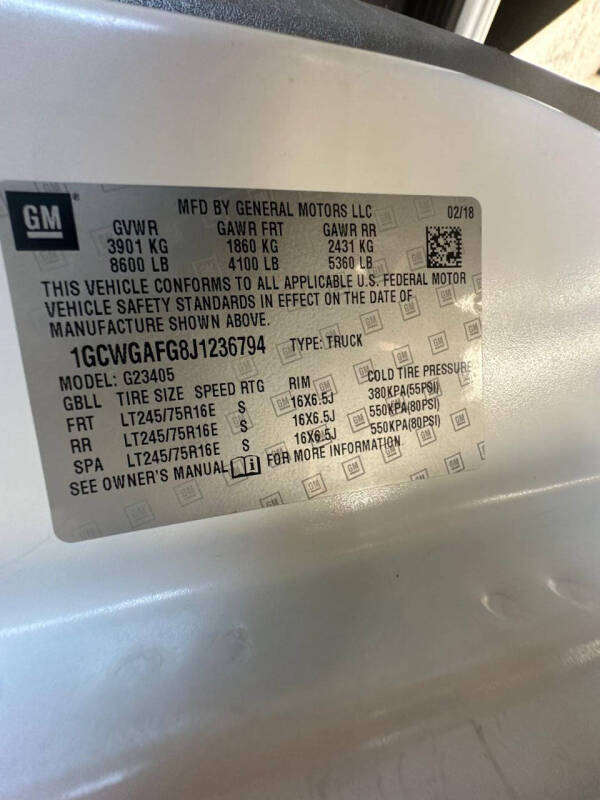 2018 Chevrolet Express 2500