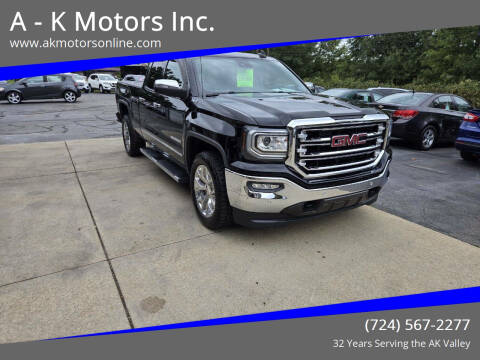 2017 GMC Sierra 1500 for sale at A - K Motors Inc. in Vandergrift PA