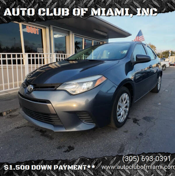 2015 Toyota Corolla for sale at AUTO CLUB OF MIAMI, INC in Miami FL