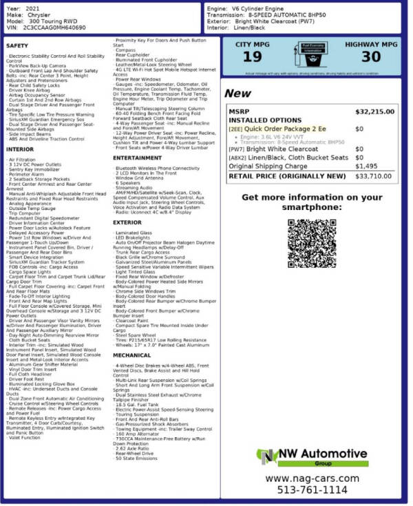 2021 Chrysler 300 Touring
