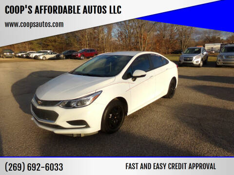 2018 Chevrolet Cruze for sale at COOP'S AFFORDABLE AUTOS LLC in Otsego MI