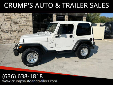 2001 Jeep Wrangler for sale at CRUMP'S AUTO & TRAILER SALES in Crystal City MO