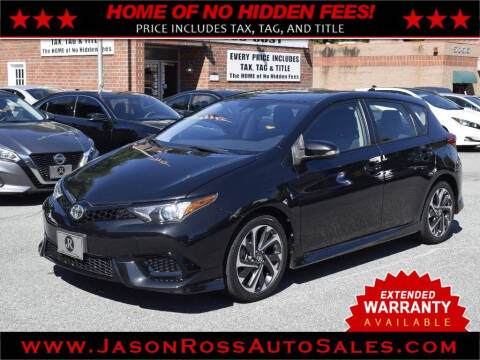 2017 Toyota Corolla iM for sale at Jason Ross Auto Sales in Burlington NC