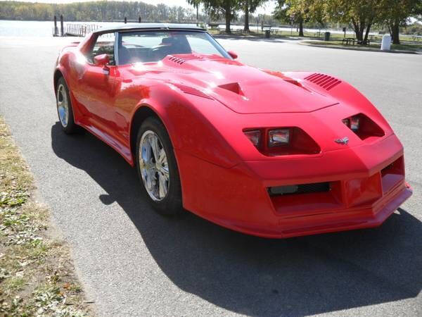 Red 1977 Chevrolet Corvette Convertible 1