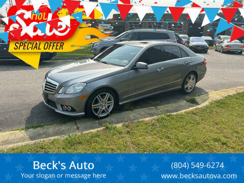 2010 Mercedes-Benz E-Class for sale at Beck's Auto in Chesterfield VA