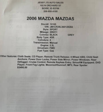 2006 Mazda MAZDA5 Sport
