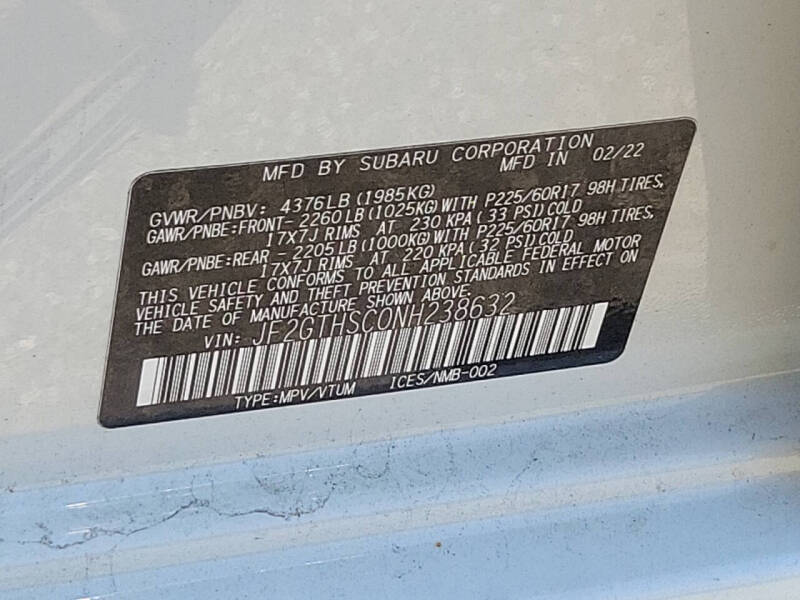 2022 Subaru Crosstrek Sport