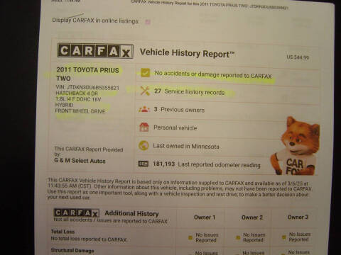 2011 Toyota Prius Two