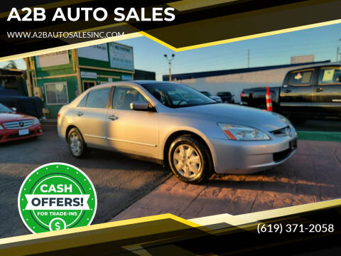 2003 Honda Accord for sale at A2B AUTO SALES in Chula Vista CA