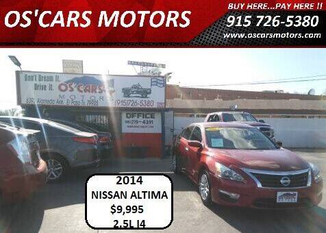2014 Nissan Altima for sale at Os'Cars Motors in El Paso TX