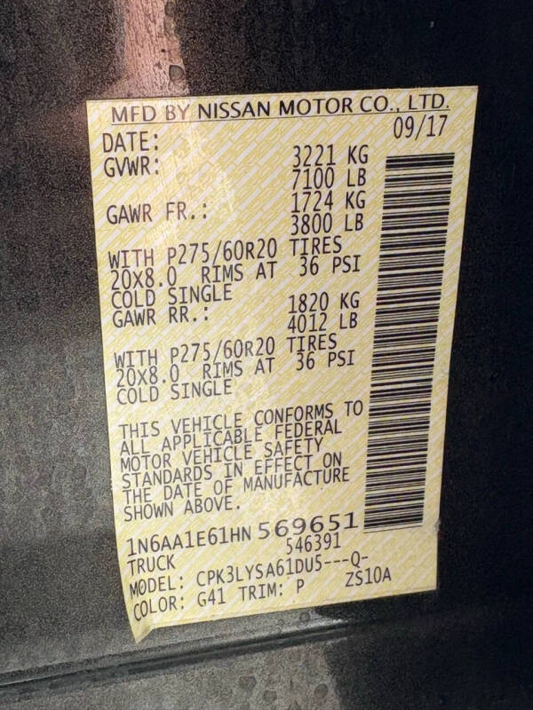 2017 Nissan Titan Platinum Reserve