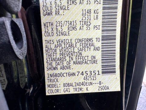 2017 Nissan Frontier S