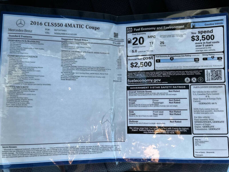 2016 Mercedes-Benz CLS CLS 550 4MATIC