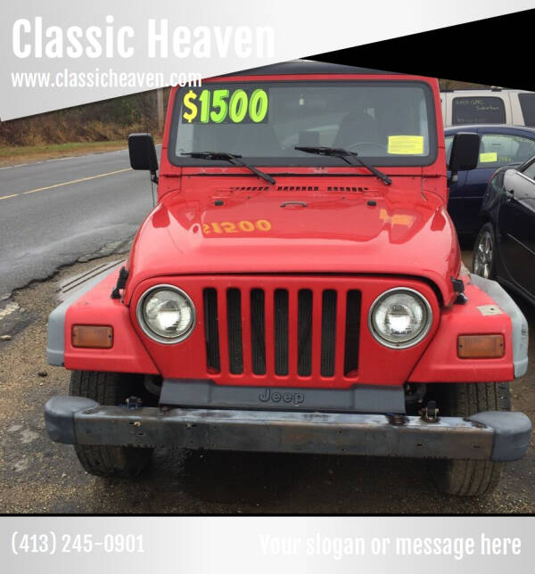 1997 Jeep Wrangler for sale at Classic Heaven Used Cars & Service in Brimfield MA