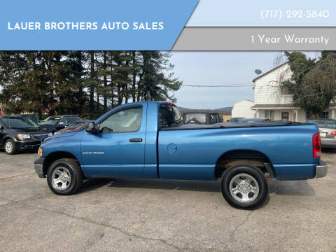 2002 Dodge Ram Pickup 1500 for sale at LAUER BROTHERS AUTO SALES in Dover PA
