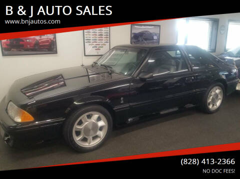 1993 Ford Mustang SVT Cobra for sale at B & J AUTO SALES in Morganton NC