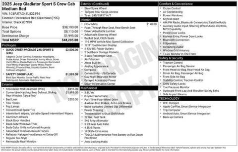 2025 Jeep Gladiator Sport