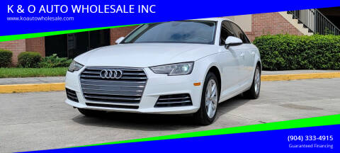 2017 Audi A4 for sale at K & O AUTO WHOLESALE INC in Jacksonville FL