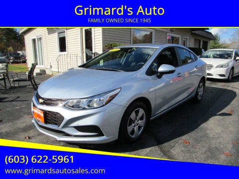 2018 Chevrolet Cruze for sale at Grimard's Auto in Hooksett NH