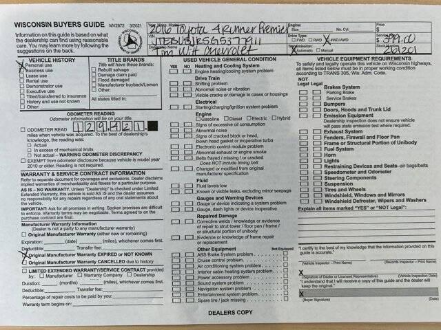 2016 Toyota 4Runner SR5 Premium