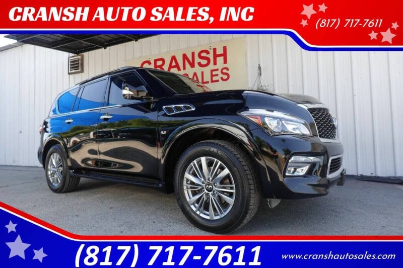 2016 Infiniti QX80 for sale at CRANSH AUTO SALES, INC in Arlington TX