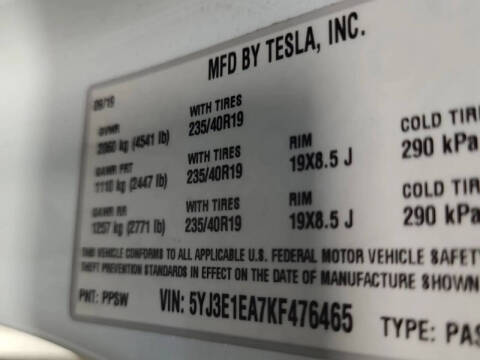 2019 Tesla Model 3 Standard Range Plus