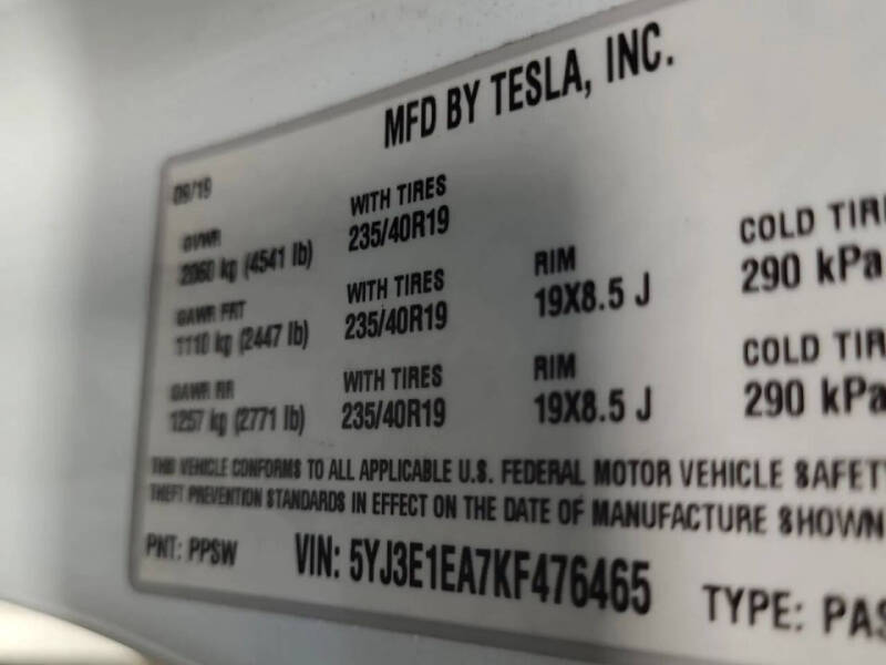 2019 Tesla Model 3 Standard Range Plus