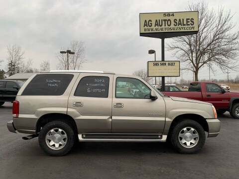 2002 Cadillac Escalade for sale at AG Auto Sales in Ontario NY