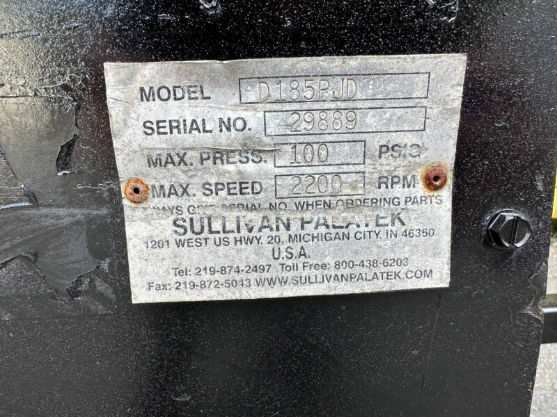 2013 SULLIVAN PALATEK Air Compresso D185PJD