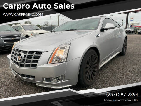 2013 Cadillac CTS for sale at Carpro Auto Sales in Chesapeake VA