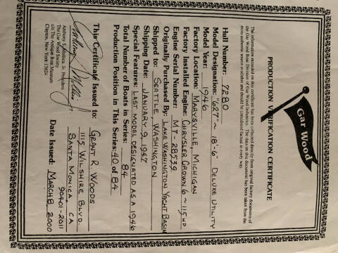 1946 Gar Wood 18.5 Runabout